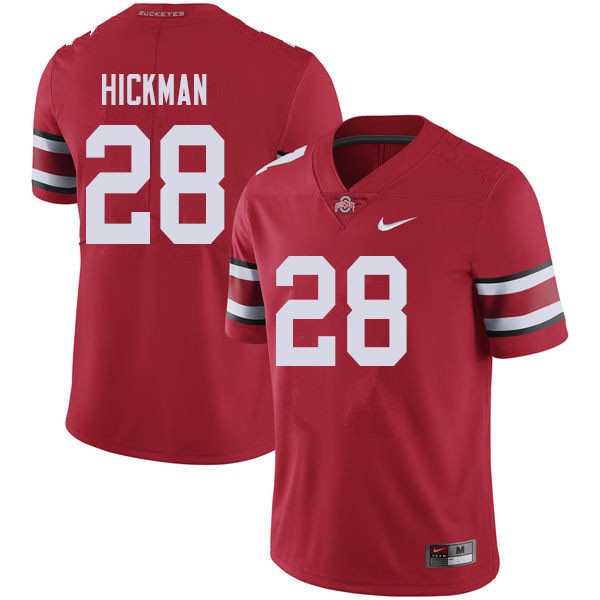 Ohio State Buckeyes #28 Ronnie Hickman Men Official Jersey Red OSU42683